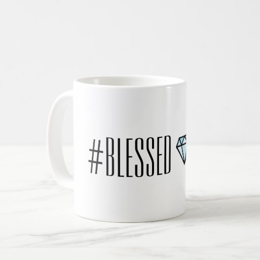 #BLESSED Tasse mit Diamanten (Vorderseite Links)