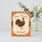 Blessed Thanksgiving Turkey Postkarte (Stehend Vorderseite)