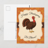 Blessed Thanksgiving Turkey Postkarte (Vorne/Hinten)