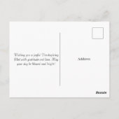 Blessed Thanksgiving Turkey Postkarte (Rückseite)