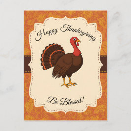 Blessed Thanksgiving Turkey Postkarte