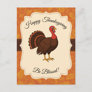 Blessed Thanksgiving Turkey Postkarte