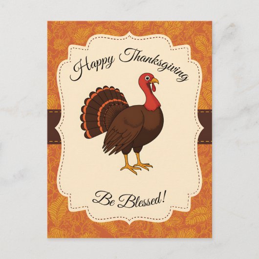 Blessed Thanksgiving Turkey Postkarte (Vorderseite)