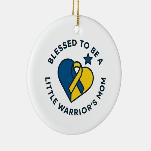 Blessed to be a Little Warrior's Mom Personalized Keramik Ornament (Rechts)