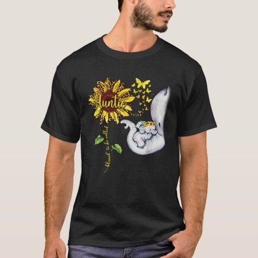 Blessed To Be Called Auntie Elephant Sunflower T-Shirt (Vorderseite)