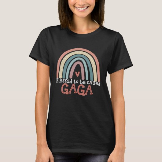 Blessed To Be Called Gaga Boho Rainbow Mothers Day T-Shirt (Vorderseite)