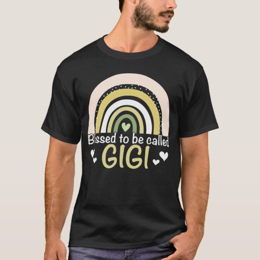 Blessed To Be Called Gigi Boho Rainbow Mother s Da T-Shirt (Vorderseite)