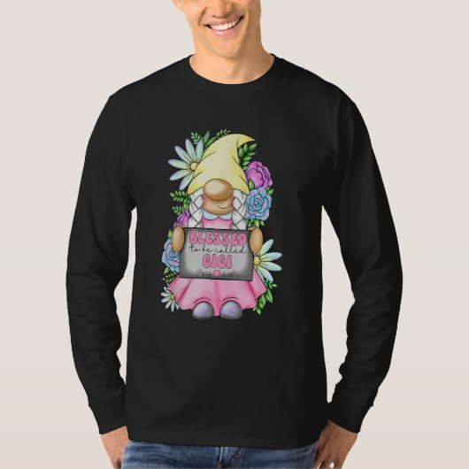Blessed To Be Called Gigi Gnome Cute Girl Mothers T-Shirt (Vorderseite)