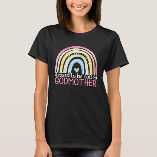 Blessed To Be Called Godmother Rainbow Happy Mothe T-Shirt (Vorderseite)