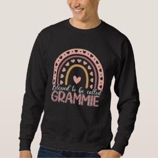 Blessed To Be Called Grammie Leopard Rainbow Mom G Sweatshirt