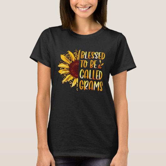Blessed To Be Called Grams Cute Sunflower Mothers T-Shirt (Vorderseite)