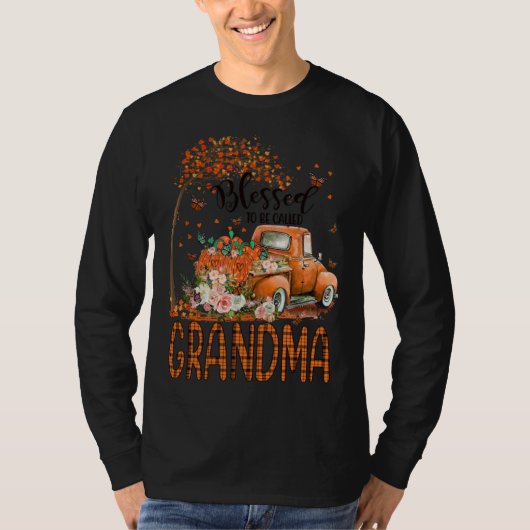 Blessed To Be Called Grandma Fall Vibes Thanksgivi T-Shirt (Vorderseite)