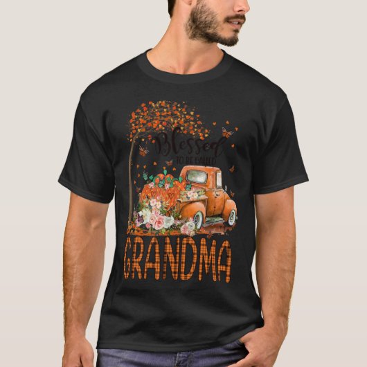 Blessed To Be Called Grandma Fall Vibes Thanksgivi T-Shirt (Vorderseite)