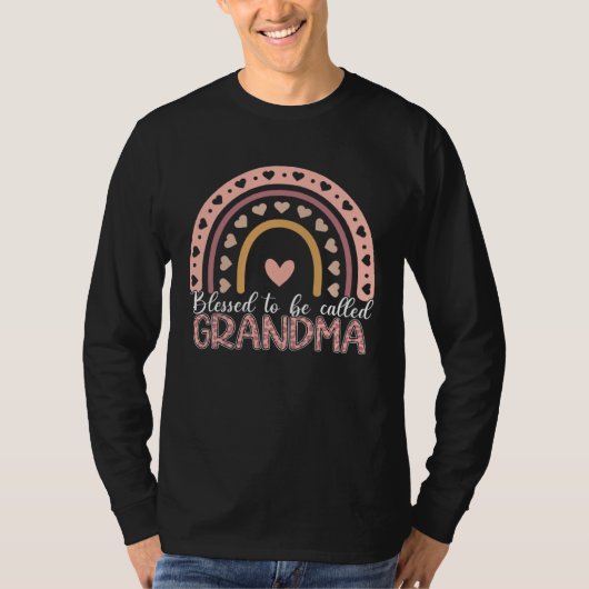 Blessed To Be Called Grandma Leopard Rainbow Mom G T-Shirt (Vorderseite)
