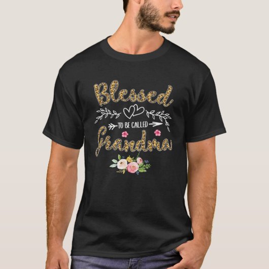 Blessed To Be Called Grandma  Pretty Leopard Print T-Shirt (Vorderseite)