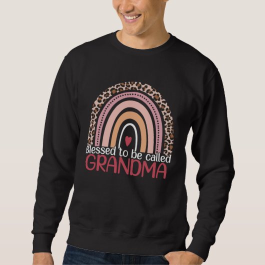 Blessed To Be Called Grandma Rainbow Leopard Mom G Sweatshirt (Vorderseite)