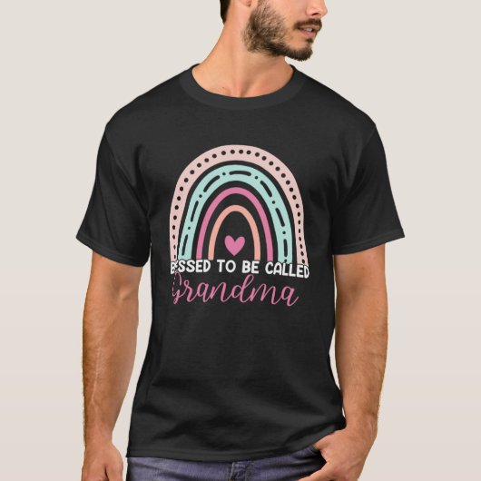 Blessed To Be Called Grandma Rainbow Mom Grandma W T-Shirt (Vorderseite)