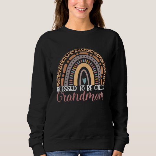 Blessed To Be Called Grandmom Rainbow Leopard Moth Sweatshirt (Vorderseite)