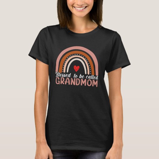 Blessed To Be Called Grandmom Rainbow Women Mother T-Shirt (Vorderseite)