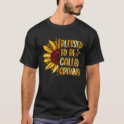 Blessed To Be Called Granny Cute Sunflower Mothers T-Shirt (Vorderseite)