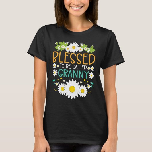 Blessed To Be Called Granny Mothers Day Daisy Flow T-Shirt (Vorderseite)