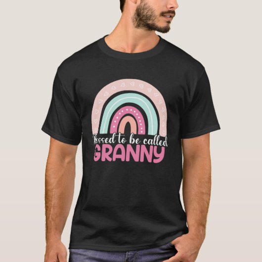 Blessed To Be Called Granny Rainbow Mothers Day Mo T-Shirt (Vorderseite)