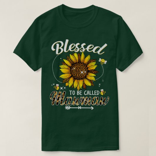 Blessed To Be Called Mawmaw Funny Leopard Sunflowe T-Shirt (Design vorne)