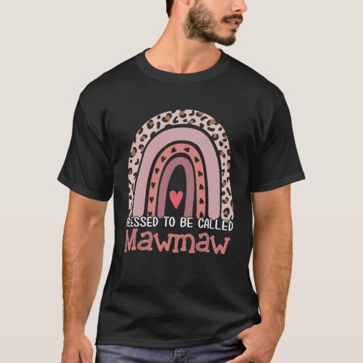 Blessed To Be Called Mawmaw Rainbow Leopard Mother T-Shirt (Vorderseite)
