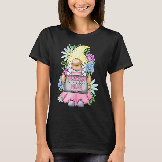 Blessed To Be Called Mimi Gnome Cute Girl Mothers  T-Shirt (Vorderseite)