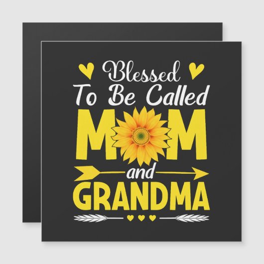 Blessed to Be Called Mom and Grandma Magnetkarte (Vorne/Hinten)