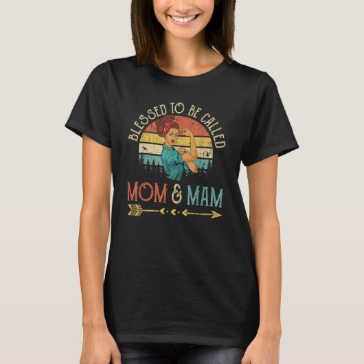 Blessed To Be Called Mom & Mam Women Rosie Retro M T-Shirt (Vorderseite)
