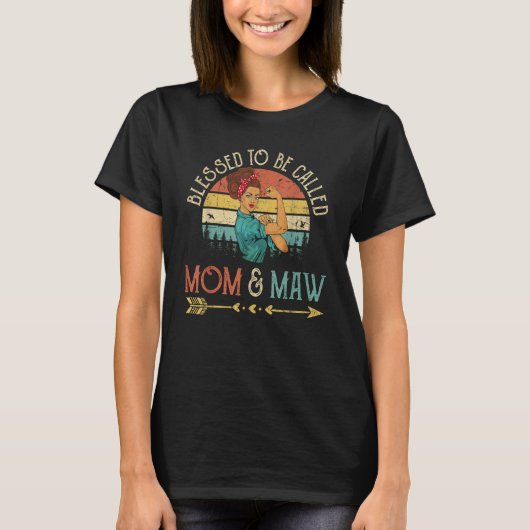 Blessed To Be Called Mom & Maw Women Rosie Retro G T-Shirt (Vorderseite)