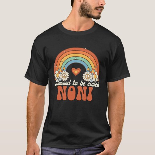 Blessed To Be Called Noni Groovy Rainbow Mother s T-Shirt (Vorderseite)