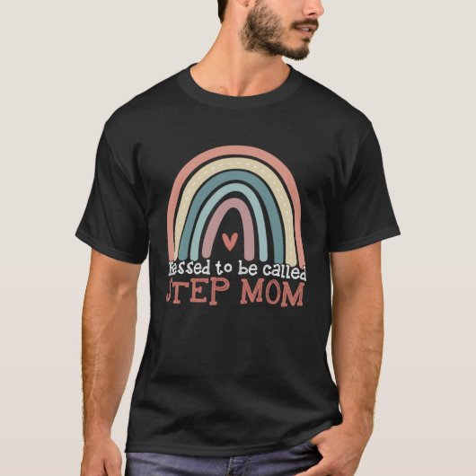 Blessed To Be Called Step Mom Boho Rainbow Best St T-Shirt (Vorderseite)