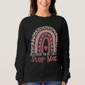 Blessed To Be Called Step Mom Rainbow Leopard Moth Sweatshirt (Vorderseite)