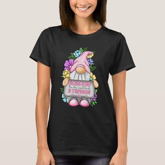 Blessed To Be Called Stepmom Gnome Cute Girl Mothe T-Shirt (Vorderseite)