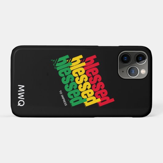 BLESSED TO IMPRESS Monogramm Case-Mate iPhone Hülle (Rückseite (Horizontal))