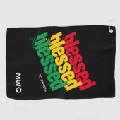 BLESSED TO IMPRESS Monogramm Golfhandtuch (Horizontal)