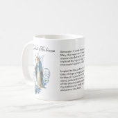 Blessed Virgin Mary Floral Memorare Prayer Coffee Kaffeetasse (Vorderseite Links)