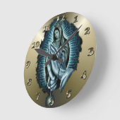 Blessed Virgin Mary Prayer Runde Wanduhr (Winkel)