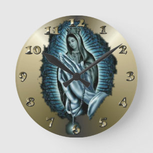 Blessed Virgin Mary Prayer Runde Wanduhr