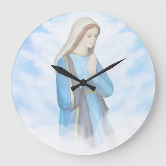 Blessed Virgin Mary Wall Clock Große Wanduhr (Vorderseite)