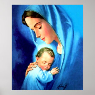 Blessed Virgin Mary with Baby Jesus Poster
