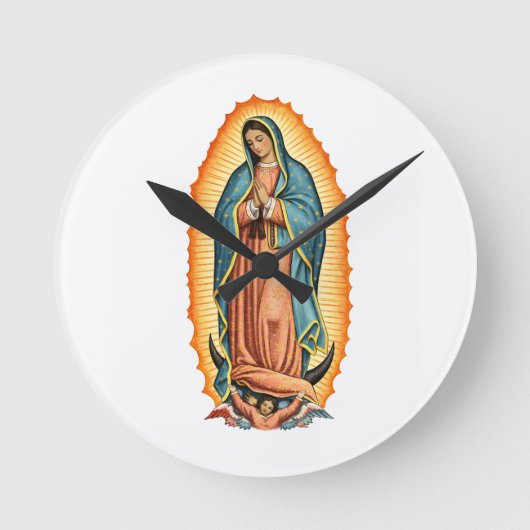 Blessed Virgin of Guadalupe Wall Clock Runde Wanduhr (Vorderseite)
