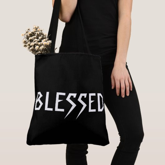 "BLESSED" w/QUOTE: "Leben für den Grit & Ruhm." Tasche (Von Nahem)