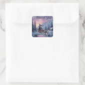BlessedYuleHexe Quadratischer Aufkleber (Tasche)