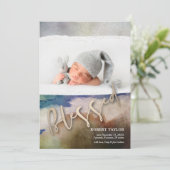 BLESSESED Foto Geburtshinweise Feiertagskarte (Stehend Vorderseite)