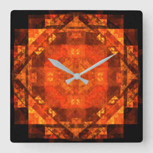 Blessing Abstract Art Square Quadratische Wanduhr