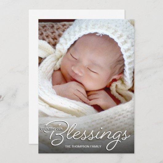 Blessing Baby Birth Ankündigung (Vorne/Hinten)