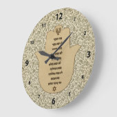 Blessing for the Home in Hebrew Clock Große Wanduhr (Winkel)